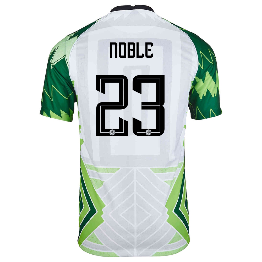 Lapset Nigerian Jalkapallomaajoukkue John Noble #23 Kotipaita Vihreä Valkoinen 2021 Lyhythihainen Paita