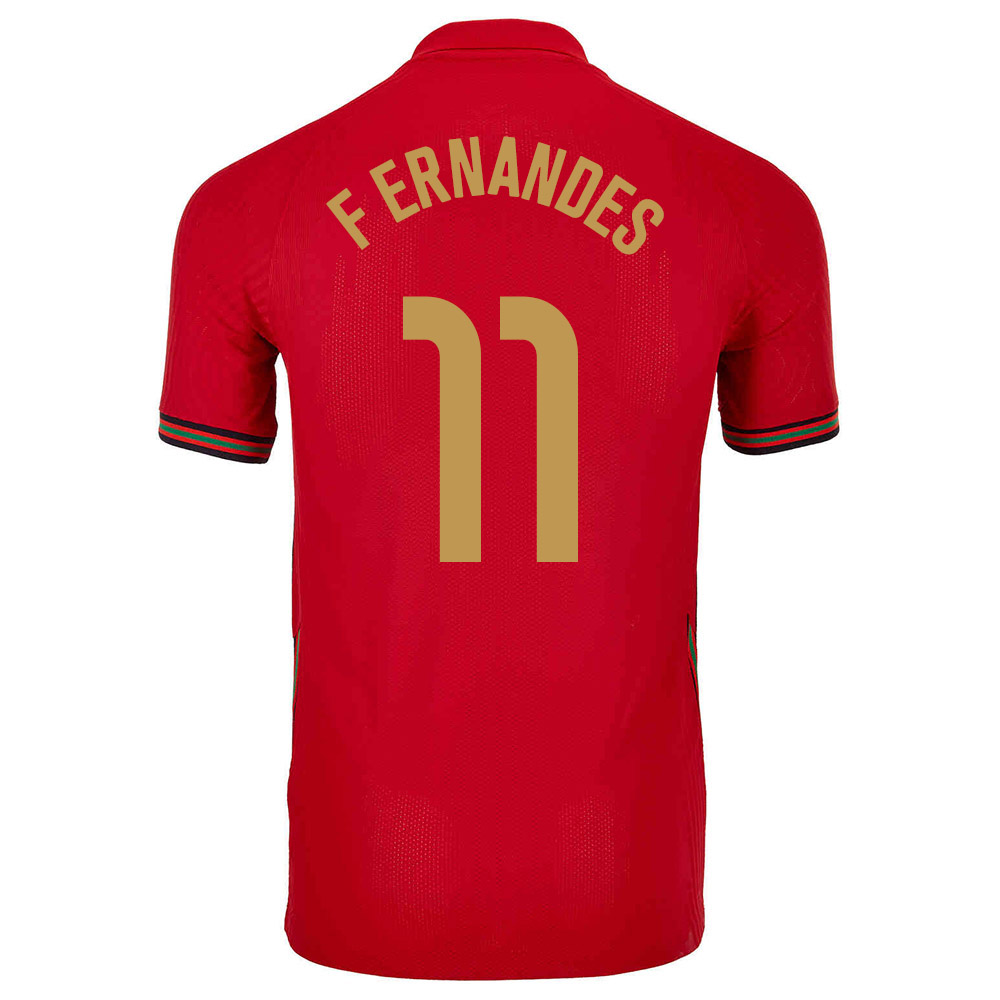 Lapset Portugalin Jalkapallomaajoukkue Bruno Fernandes #11 Kotipaita Punainen 2021 Lyhythihainen Paita