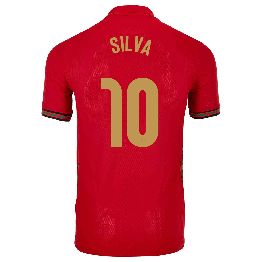 Naisten Portugalin Jalkapallomaajoukkue Bernardo Silva #10 Kotipaita Punainen 2021 Lyhythihainen Paita