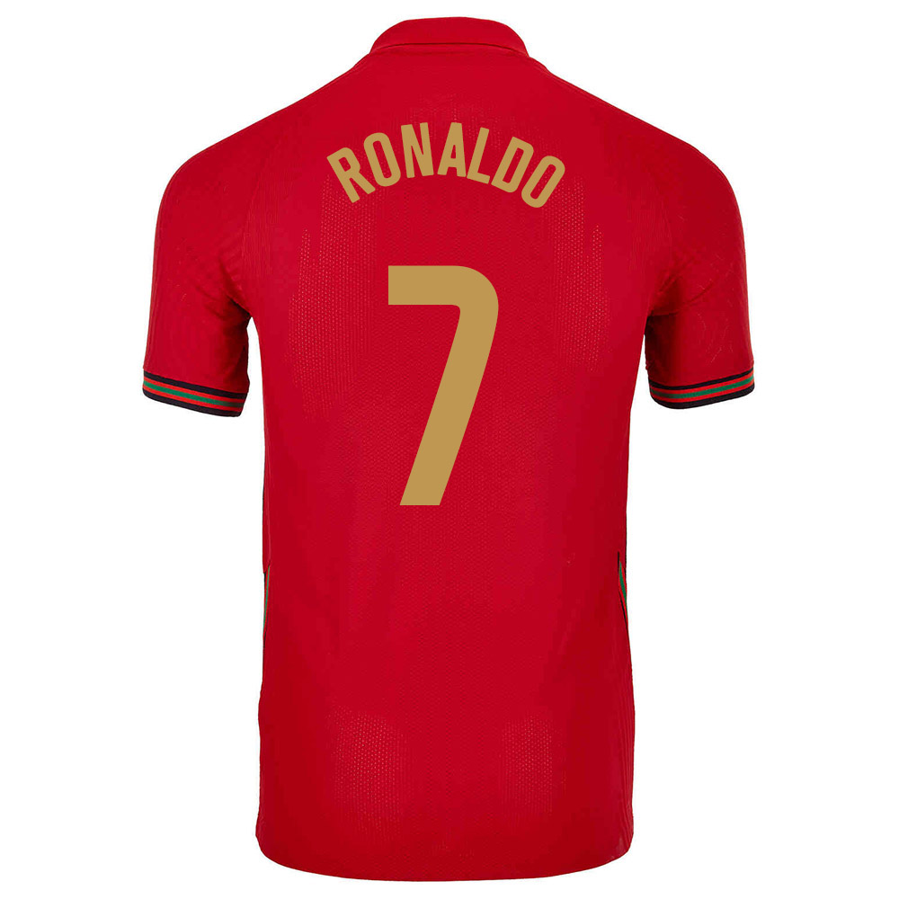 Lapset Portugalin Jalkapallomaajoukkue Cristiano Ronaldo #7 Kotipaita Punainen 2021 Lyhythihainen Paita