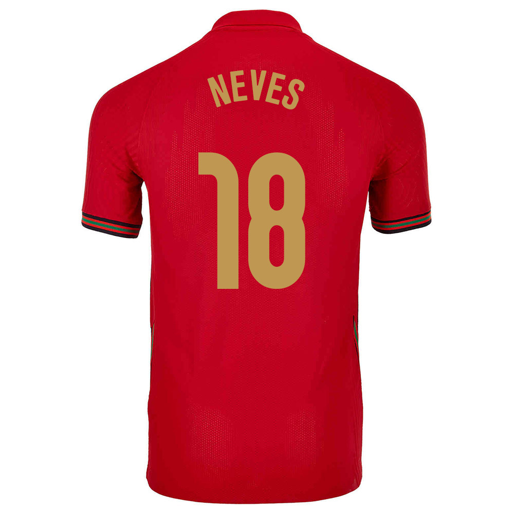 Naisten Portugalin Jalkapallomaajoukkue Ruben Neves #18 Kotipaita Punainen 2021 Lyhythihainen Paita