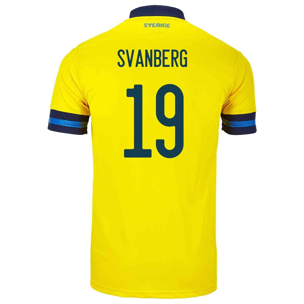 Naisten Ruotsin Jalkapallomaajoukkue Mattias Svanberg #19 Kotipaita Keltainen 2021 Lyhythihainen Paita