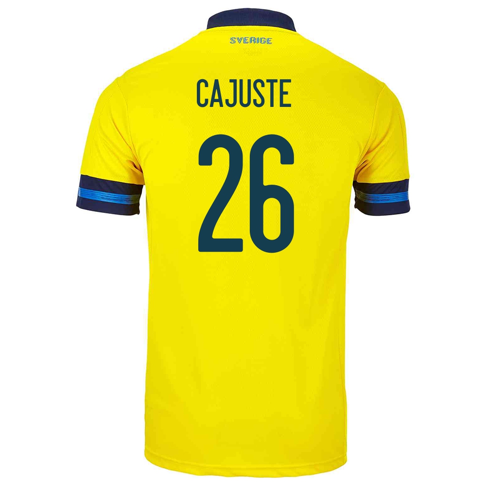 Naisten Ruotsin Jalkapallomaajoukkue Jens Cajuste #26 Kotipaita Keltainen 2021 Lyhythihainen Paita