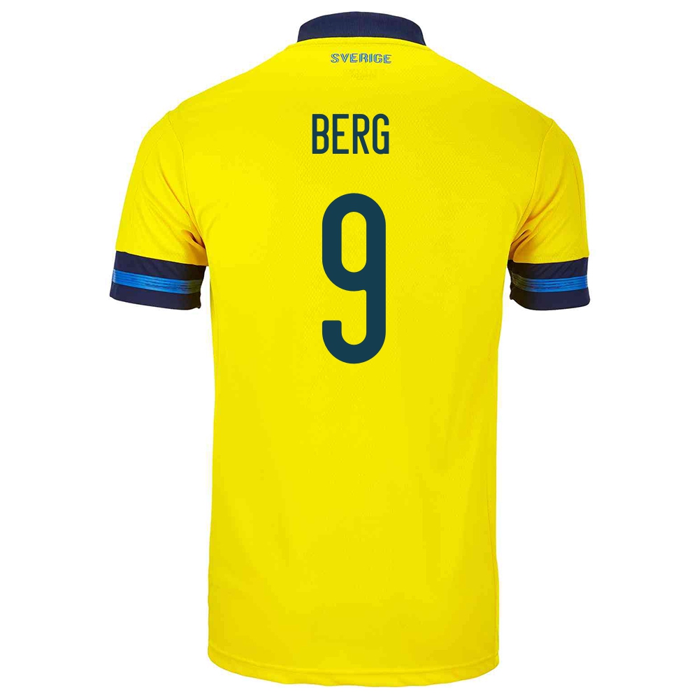 Naisten Ruotsin Jalkapallomaajoukkue Marcus Berg #9 Kotipaita Keltainen 2021 Lyhythihainen Paita