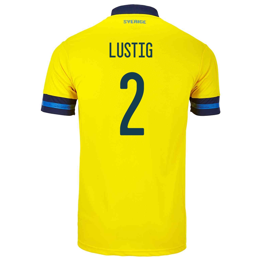 Naisten Ruotsin Jalkapallomaajoukkue Mikael Lustig #2 Kotipaita Keltainen 2021 Lyhythihainen Paita