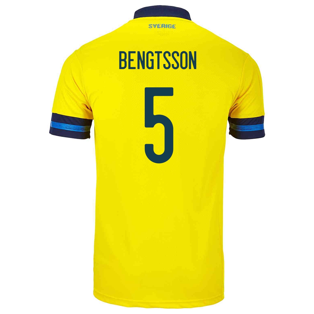Naisten Ruotsin Jalkapallomaajoukkue Pierre Bengtsson #5 Kotipaita Keltainen 2021 Lyhythihainen Paita
