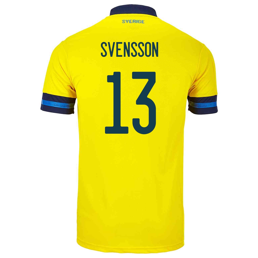 Naisten Ruotsin Jalkapallomaajoukkue Gustav Svensson #13 Kotipaita Keltainen 2021 Lyhythihainen Paita