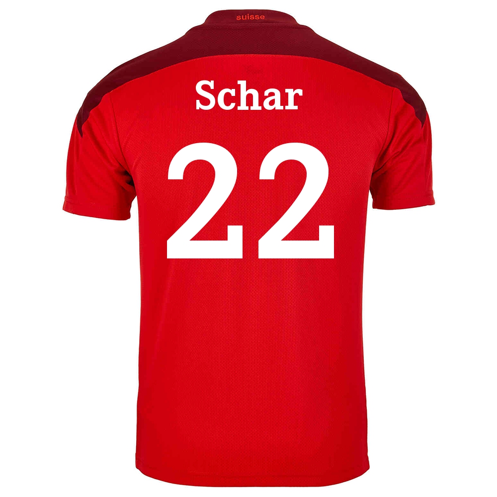 Miesten Sveitsin Jalkapallomaajoukkue Fabian Schar #22 Kotipaita Punainen 2021 Lyhythihainen Paita