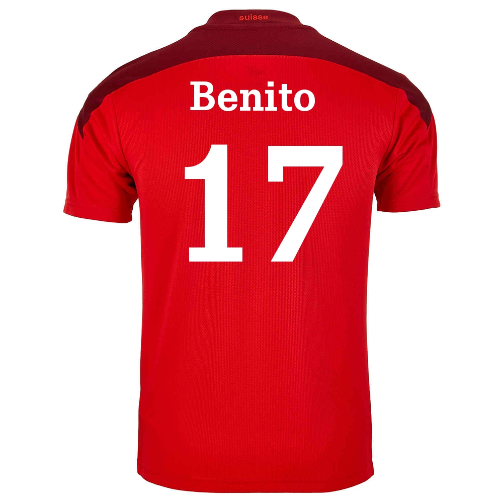 Naisten Sveitsin Jalkapallomaajoukkue Loris Benito #17 Kotipaita Punainen 2021 Lyhythihainen Paita