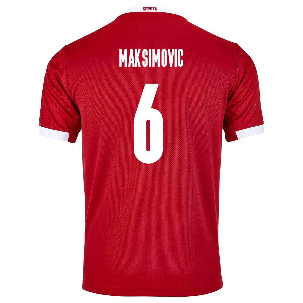 Lapset Serbian Jalkapallomaajoukkue Nemanja Maksimovic #6 Kotipaita Punainen 2021 Lyhythihainen Paita
