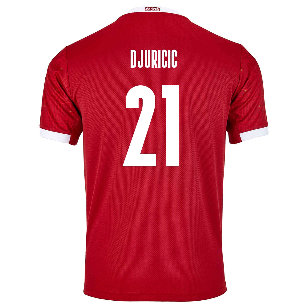 Naisten Serbian Jalkapallomaajoukkue Filip Djuricic #21 Kotipaita Punainen 2021 Lyhythihainen Paita