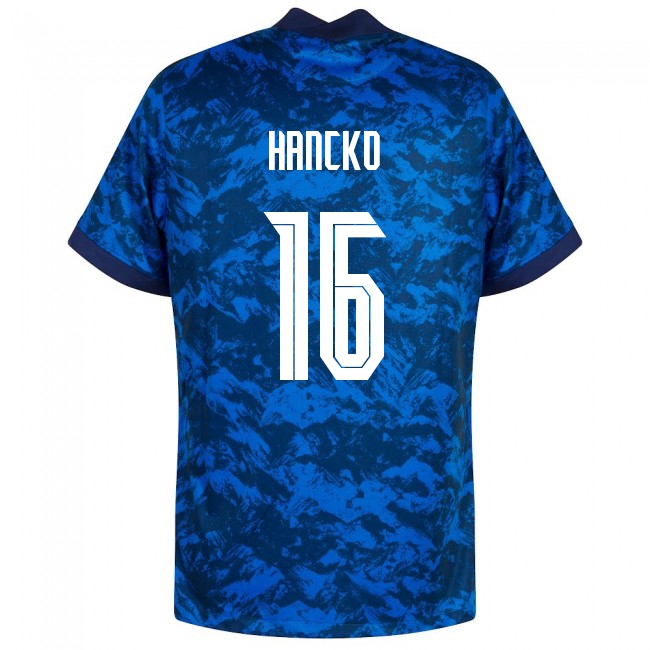 Lapset Slovakian Jalkapallomaajoukkue David Hancko #16 Kotipaita Tummansininen 2021 Lyhythihainen Paita