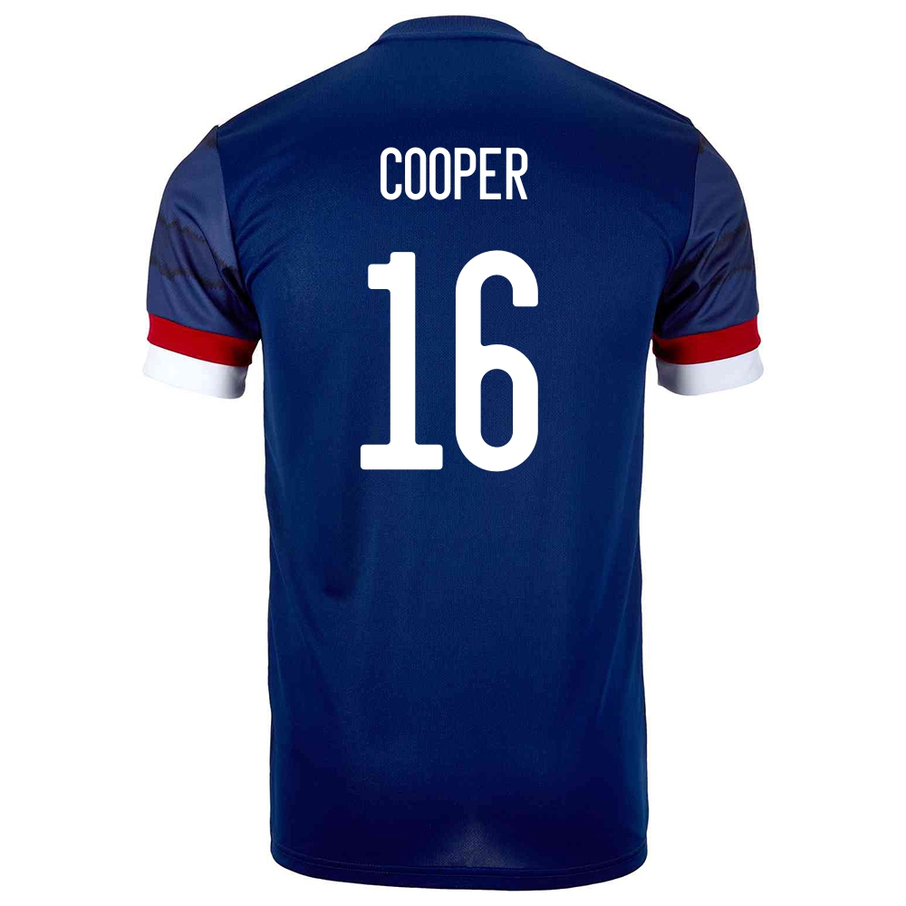 Lapset Skotlannin Jalkapallomaajoukkue Liam Cooper #16 Kotipaita Tummansininen 2021 Lyhythihainen Paita
