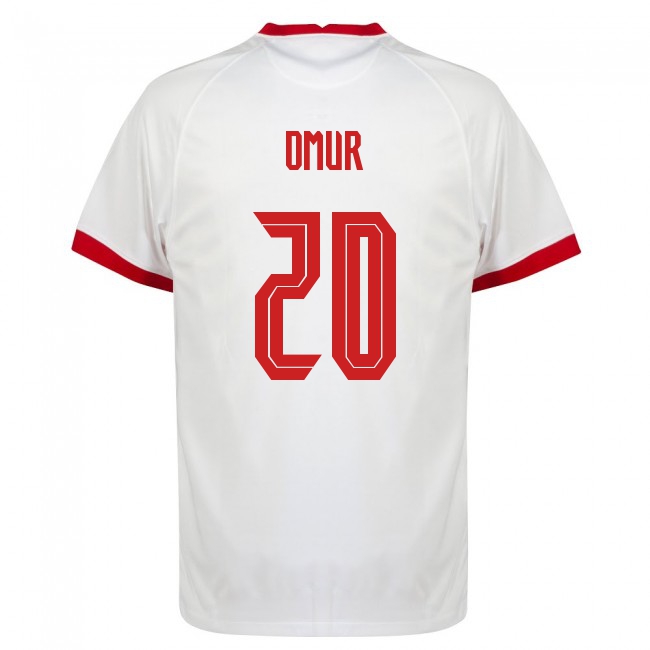Miesten Turkin Jalkapallomaajoukkue Abdulkadir Omur #20 Kotipaita Valkoinen 2021 Lyhythihainen Paita