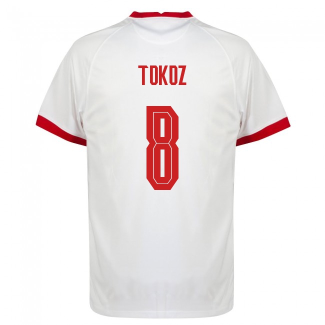 Miesten Turkin Jalkapallomaajoukkue Dorukhan Tokoz #8 Kotipaita Valkoinen 2021 Lyhythihainen Paita