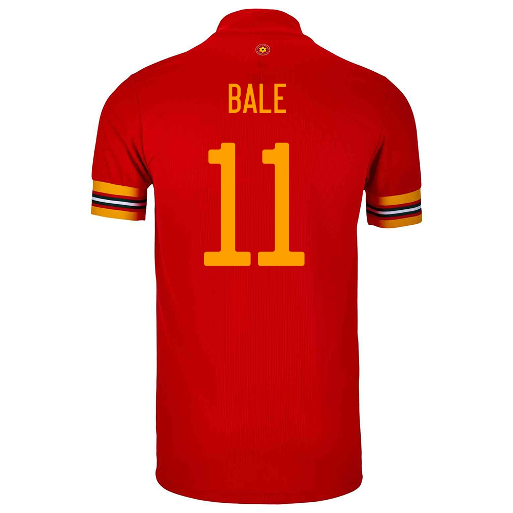 Miesten Walesin Jalkapallomaajoukkue Gareth Bale #11 Kotipaita Punainen 2021 Lyhythihainen Paita