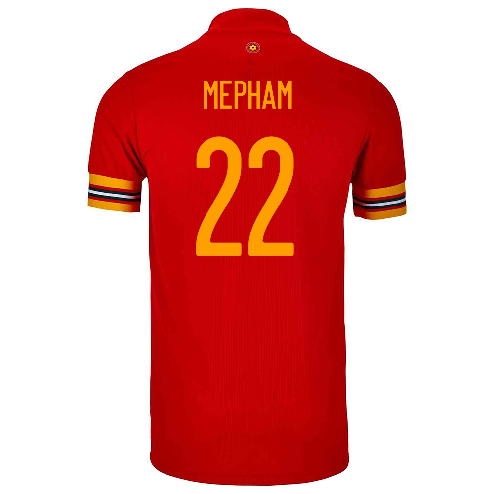 Lapset Walesin Jalkapallomaajoukkue Chris Mepham #22 Kotipaita Punainen 2021 Lyhythihainen Paita