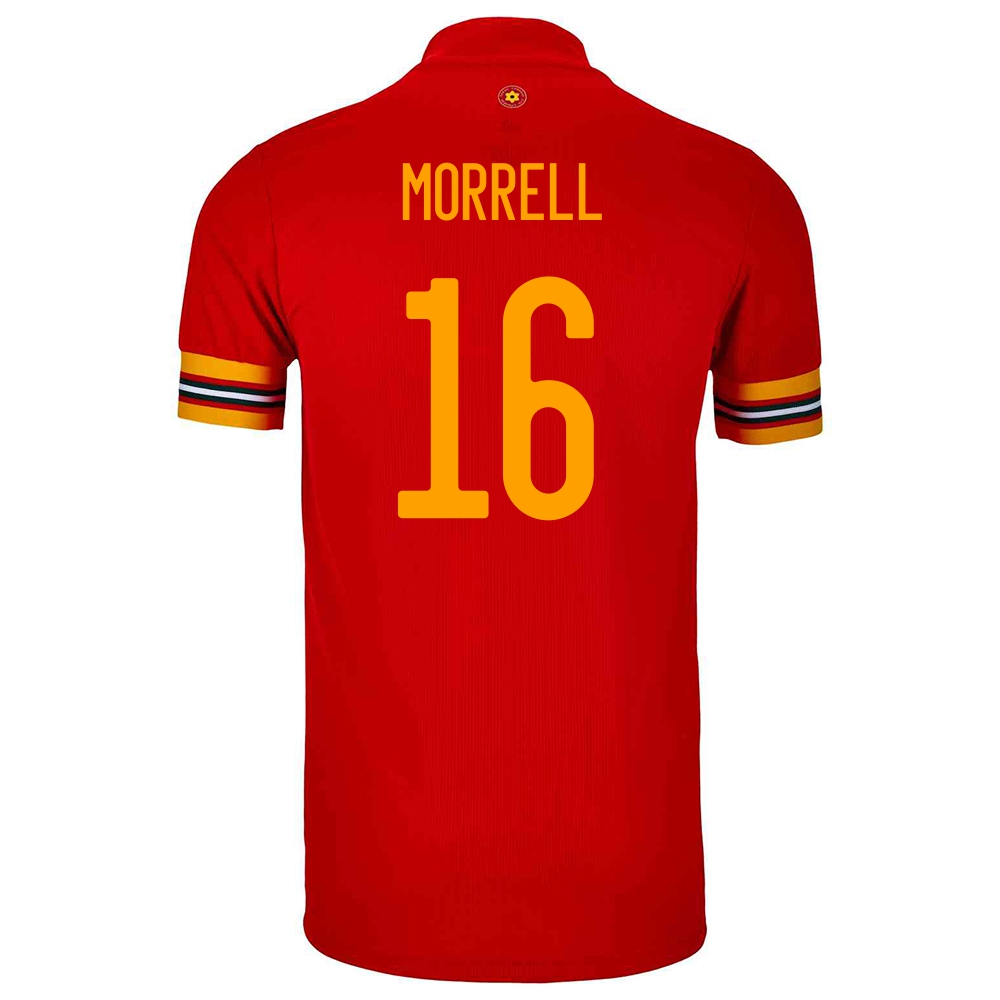 Miesten Walesin Jalkapallomaajoukkue Joe Morrell #16 Kotipaita Punainen 2021 Lyhythihainen Paita