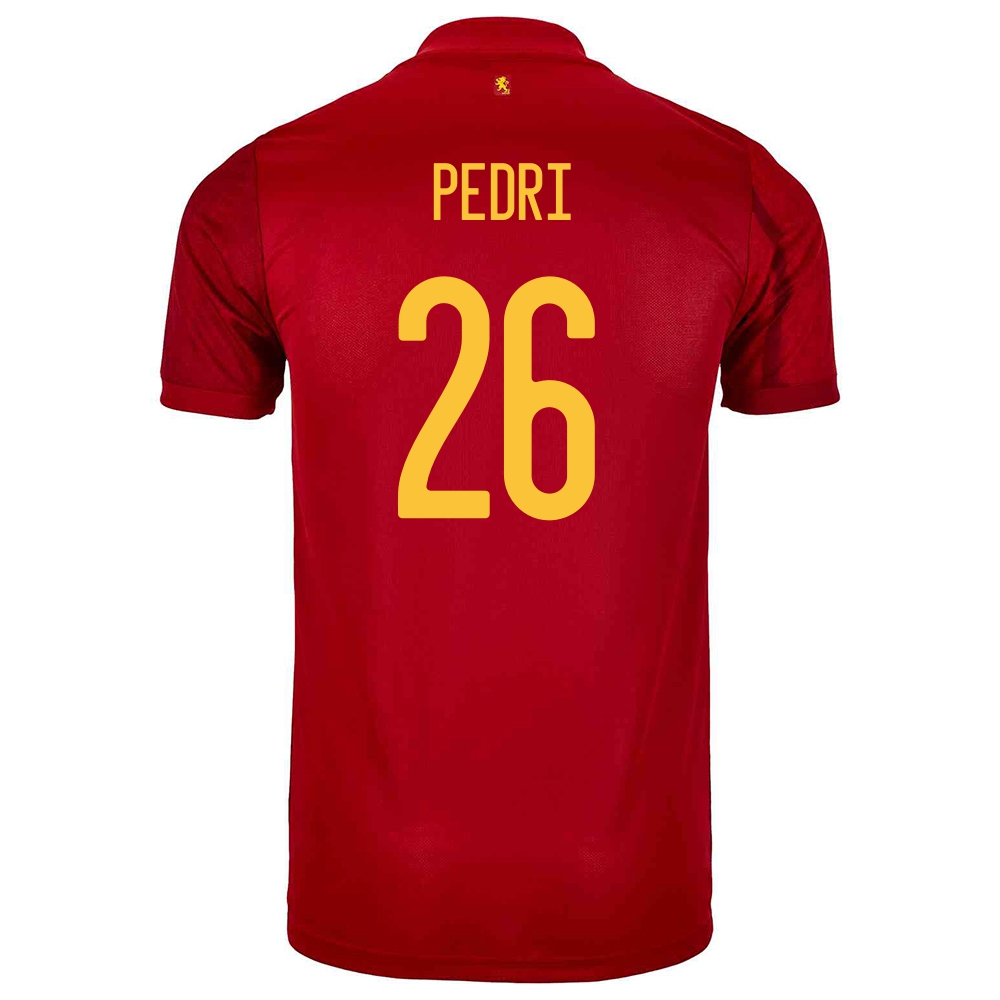 Lapset Espanjan Jalkapallomaajoukkue Pedri #26 Kotipaita Punainen 2021 Lyhythihainen Paita