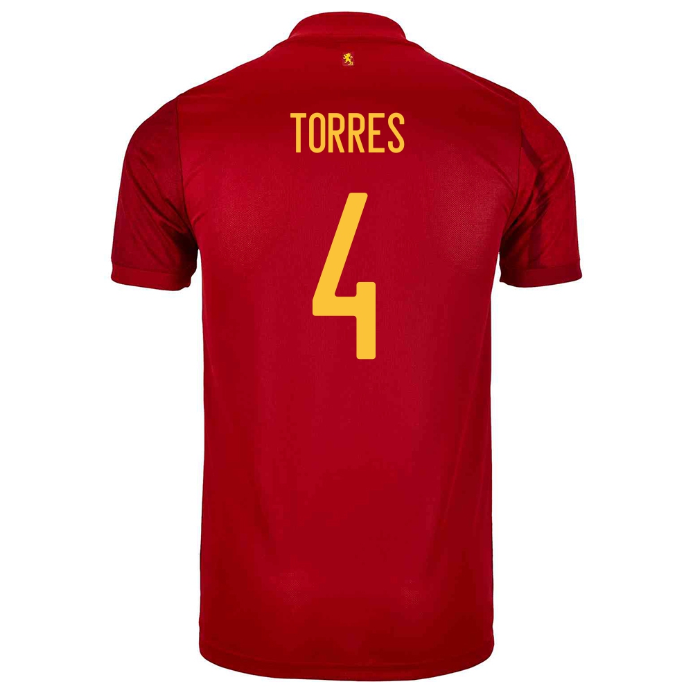 Miesten Espanjan Jalkapallomaajoukkue Pau Torres #4 Kotipaita Punainen 2021 Lyhythihainen Paita