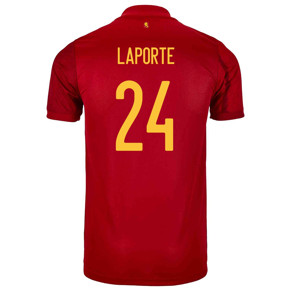 Lapset Espanjan Jalkapallomaajoukkue Aymeric Laporte #24 Kotipaita Punainen 2021 Lyhythihainen Paita