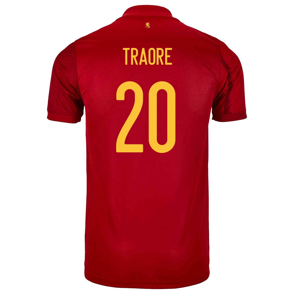 Miesten Espanjan Jalkapallomaajoukkue Adama Traore #20 Kotipaita Punainen 2021 Lyhythihainen Paita