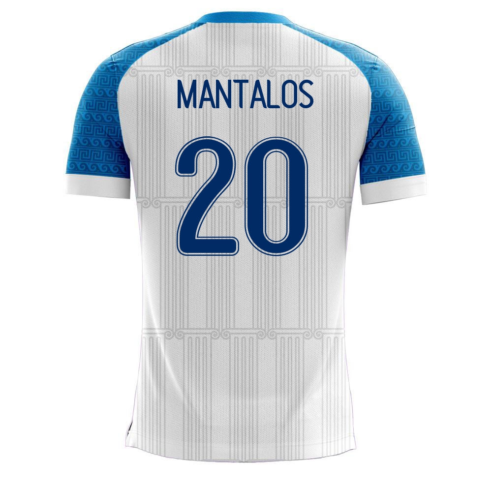Naisten Kreikan Jalkapallomaajoukkue Petros Mantalos #20 Kotipaita Valkoinen 2021 Lyhythihainen Paita
