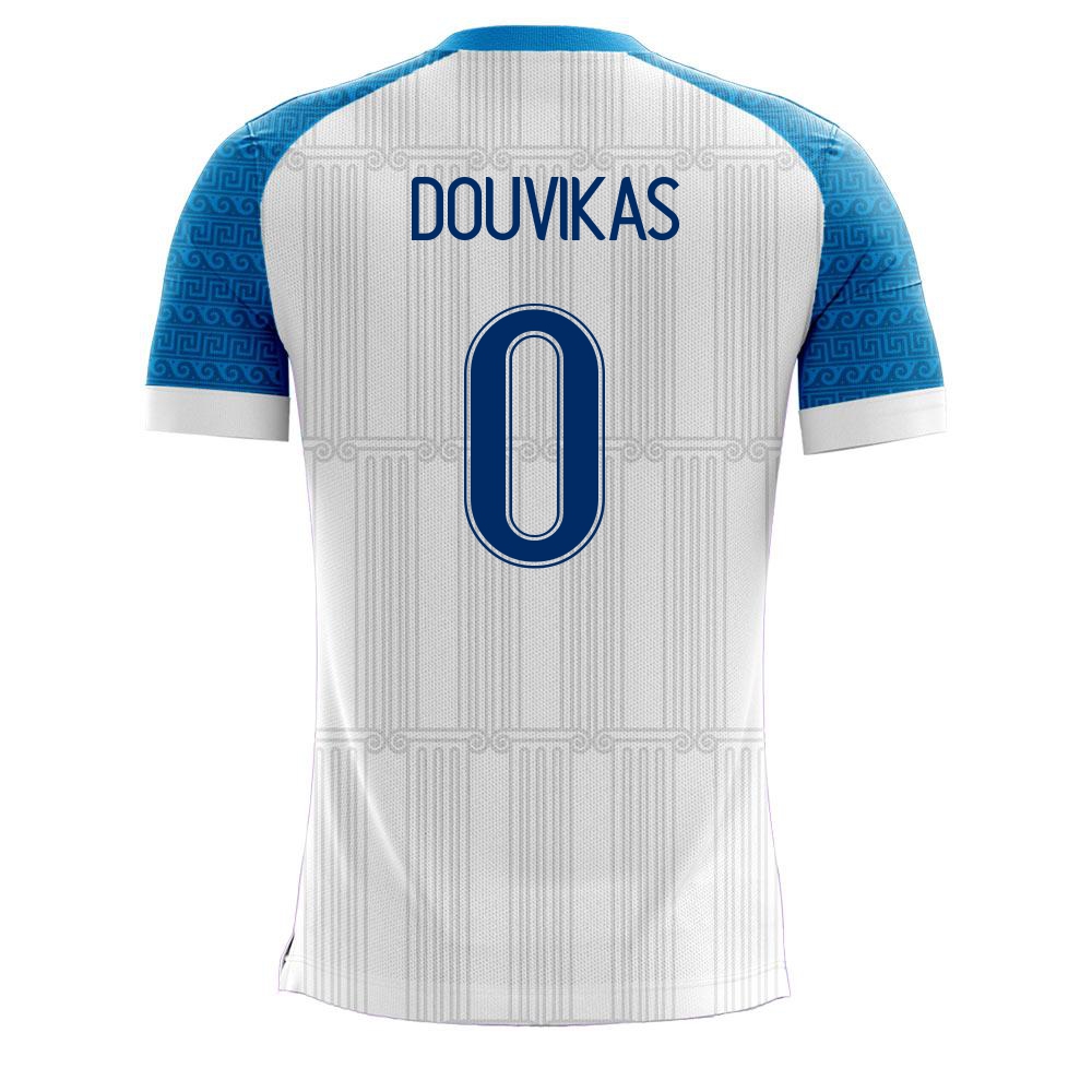 Naisten Kreikan Jalkapallomaajoukkue Anastasios Douvikas #0 Kotipaita Valkoinen 2021 Lyhythihainen Paita