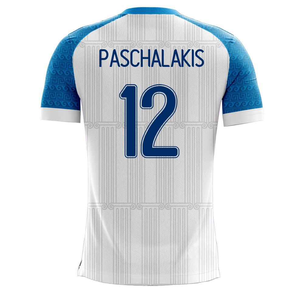 Lapset Kreikan Jalkapallomaajoukkue Alexandros Paschalakis #12 Kotipaita Valkoinen 2021 Lyhythihainen Paita