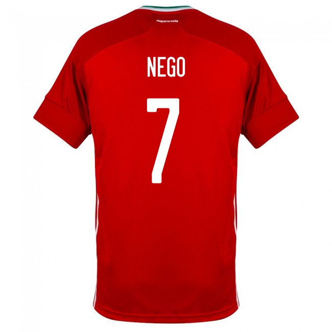 Lapset Unkarin Jalkapallomaajoukkue Loïc Nego #7 Kotipaita Punainen 2021 Lyhythihainen Paita