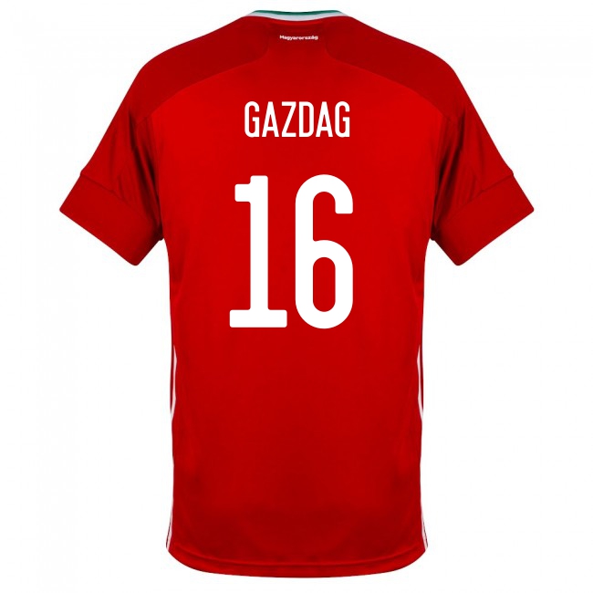 Naisten Unkarin Jalkapallomaajoukkue Daniel Gazdag #16 Kotipaita Punainen 2021 Lyhythihainen Paita