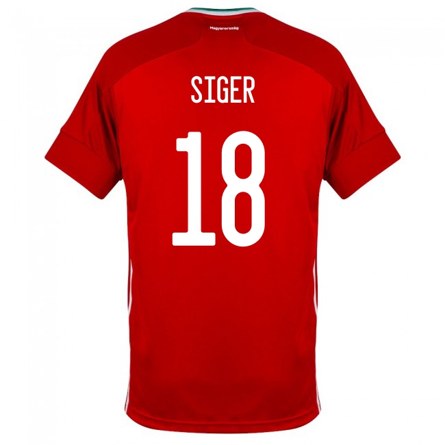 Naisten Unkarin Jalkapallomaajoukkue David Siger #18 Kotipaita Punainen 2021 Lyhythihainen Paita