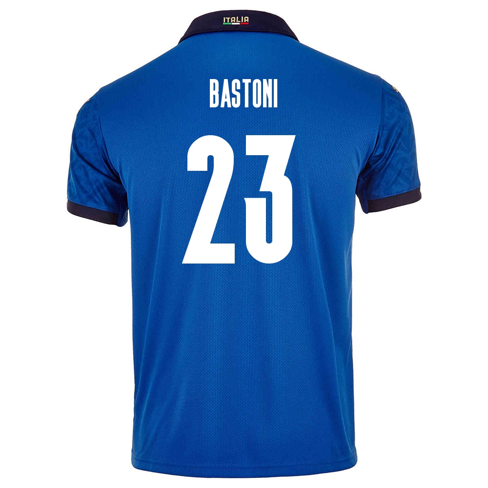 Naisten Italian Jalkapallomaajoukkue Alessandro Bastoni #23 Kotipaita Sininen 2021 Lyhythihainen Paita