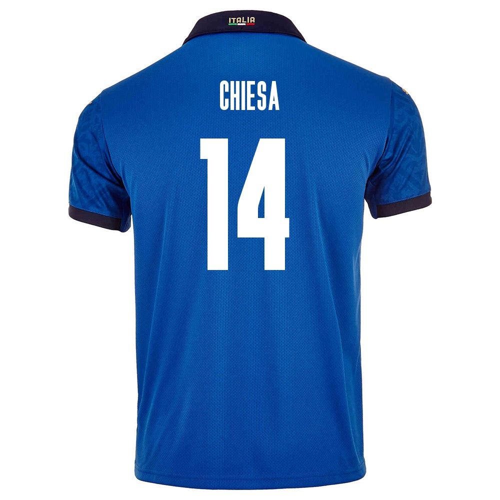 Naisten Italian jalkapallomaajoukkue Federico Chiesa #14 Kotipaita Sininen 2021 Lyhythihainen Paita
