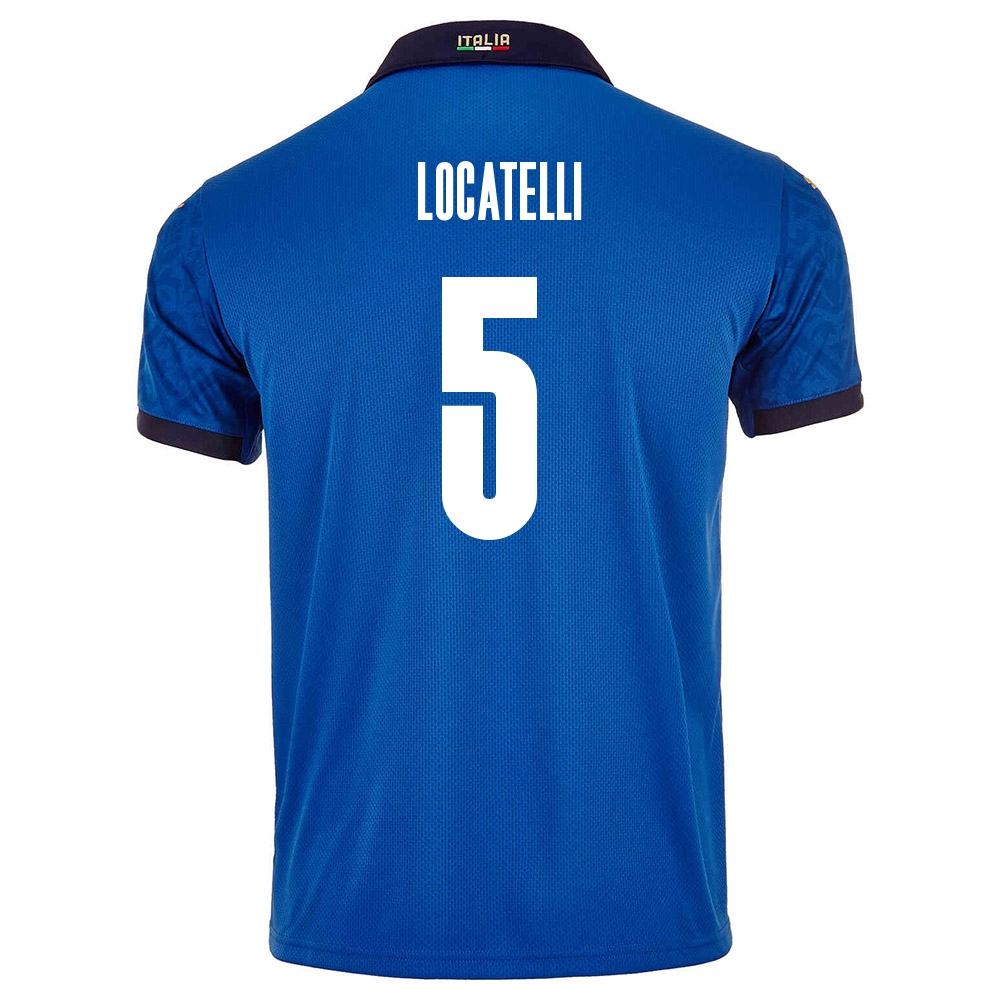Miesten Italian Jalkapallomaajoukkue Manuel Locatelli #5 Kotipaita Sininen 2021 Lyhythihainen Paita