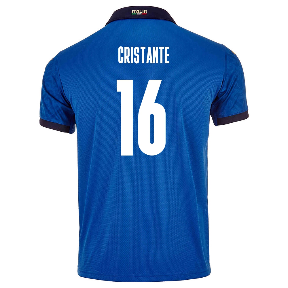 Miesten Italian Jalkapallomaajoukkue Bryan Cristante #16 Kotipaita Sininen 2021 Lyhythihainen Paita