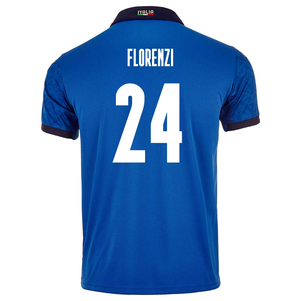 Naisten Italian Jalkapallomaajoukkue Alessandro Florenzi #24 Kotipaita Sininen 2021 Lyhythihainen Paita