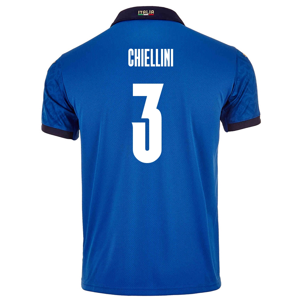 Naisten Italian jalkapallomaajoukkue Giorgio Chiellini #3 Kotipaita Sininen 2021 Lyhythihainen Paita