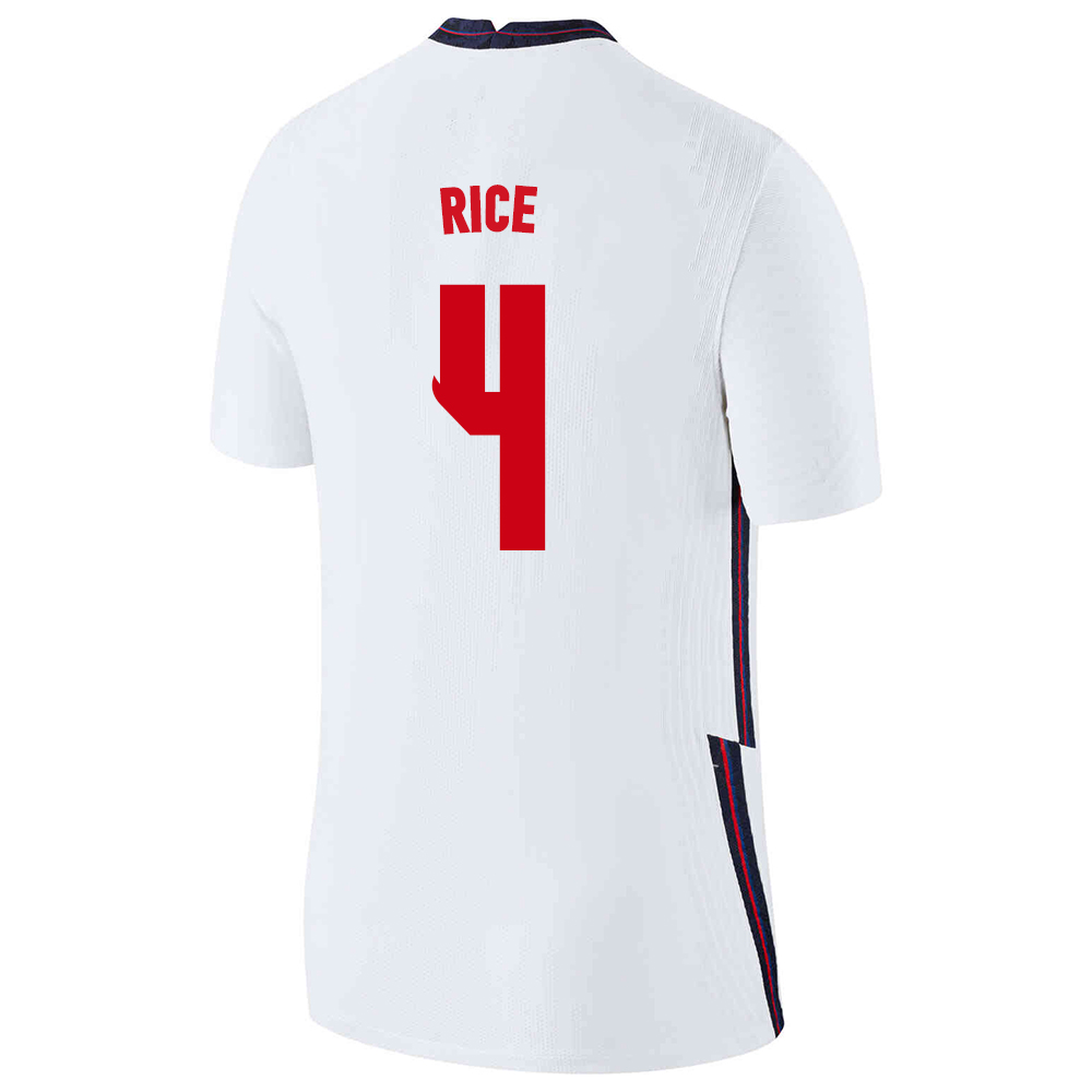 Naisten Englannin Jalkapallomaajoukkue Declan Rice #4 Kotipaita Valkoinen 2021 Lyhythihainen Paita