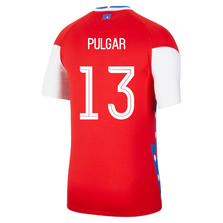 Miesten Chilen Jalkapallomaajoukkue Erick Pulgar #13 Kotipaita Punainen 2021 Lyhythihainen Paita