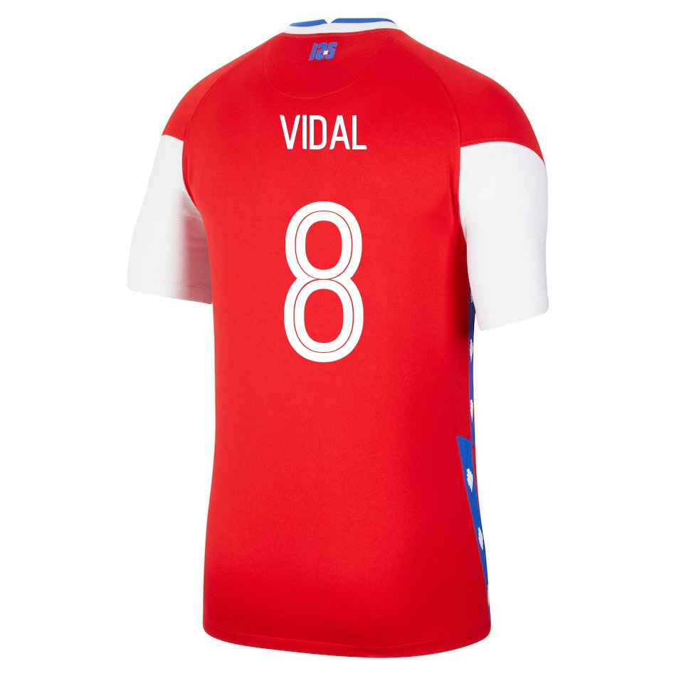 Miesten Chilen Jalkapallomaajoukkue Arturo Vidal #8 Kotipaita Punainen 2021 Lyhythihainen Paita