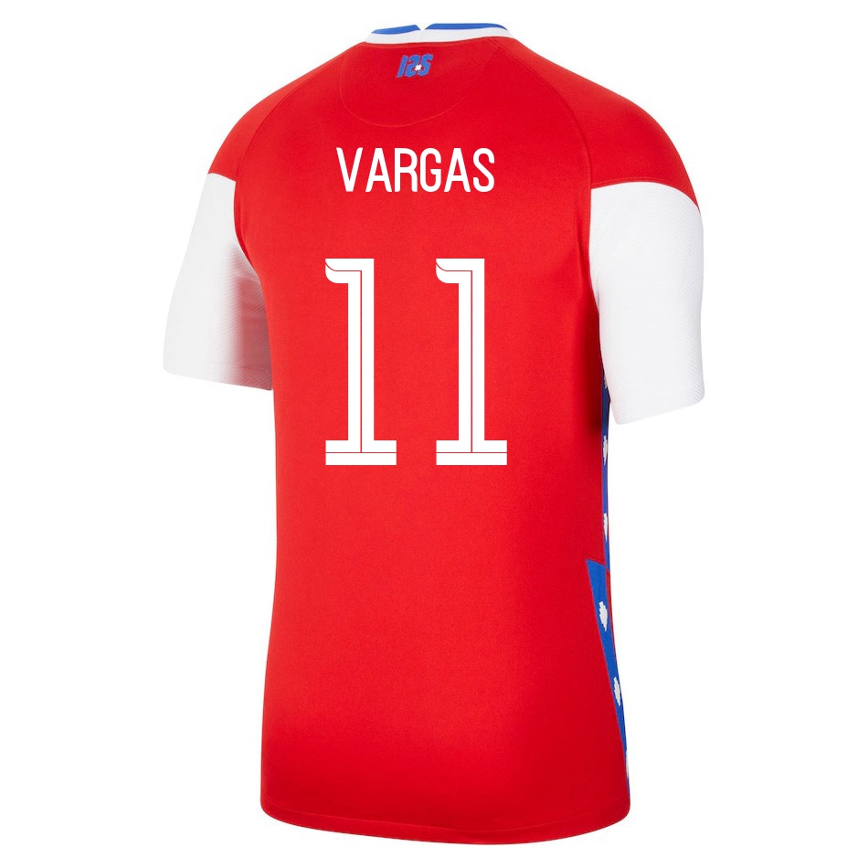 Naisten Chilen Jalkapallomaajoukkue Eduardo Vargas #11 Kotipaita Punainen 2021 Lyhythihainen Paita