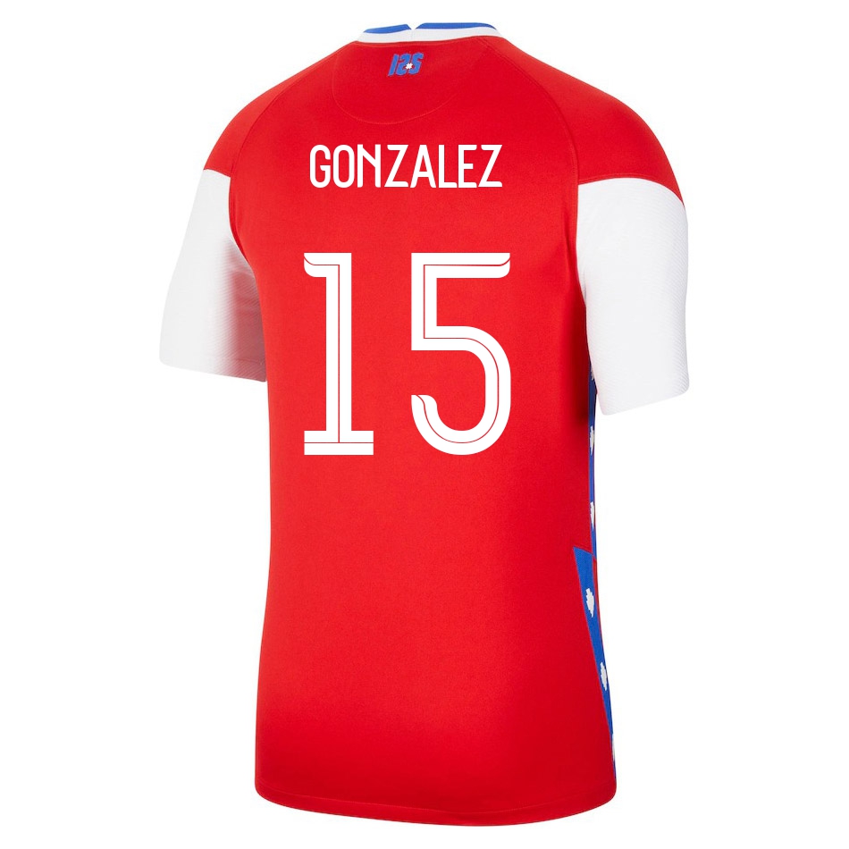 Naisten Chilen Jalkapallomaajoukkue Daniel Gonzalez #15 Kotipaita Punainen 2021 Lyhythihainen Paita