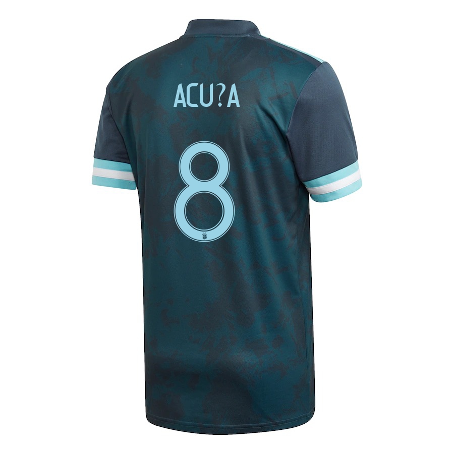 Miesten Argentiinan Jalkapallomaajoukkue Marcos Acuña #8 Vieraspaita Tummansininen 2021 Lyhythihainen Paita