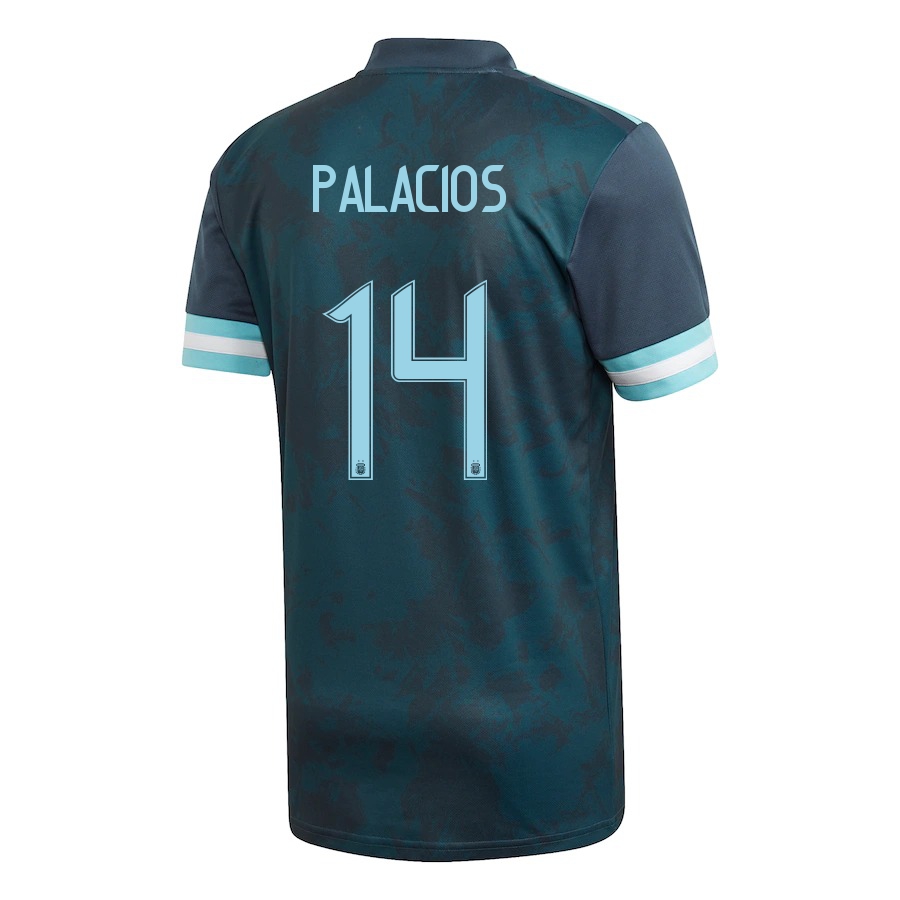 Lapset Argentiinan Jalkapallomaajoukkue Exequiel Palacios #14 Vieraspaita Tummansininen 2021 Lyhythihainen Paita