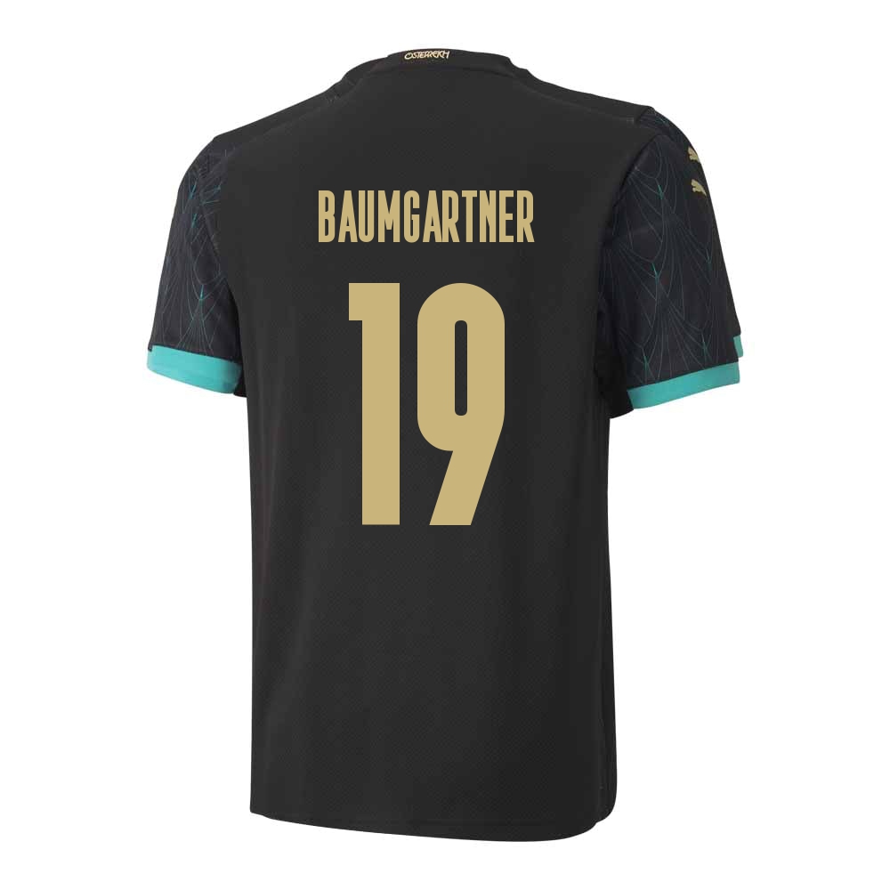 Lapset Itävallan Jalkapallomaajoukkue Christoph Baumgartner #19 Vieraspaita Musta 2021 Lyhythihainen Paita