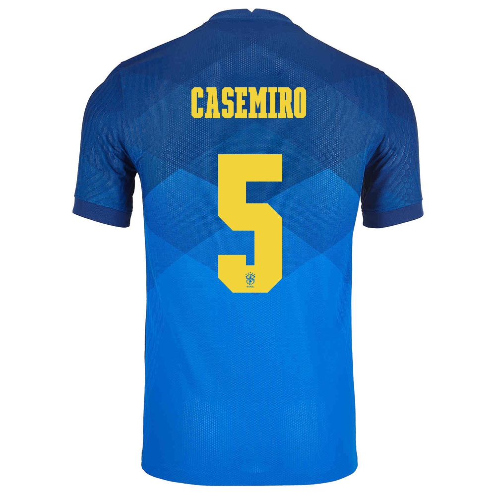 Naisten Brasilian Jalkapallomaajoukkue Casemiro #5 Vieraspaita Sininen 2021 Lyhythihainen Paita