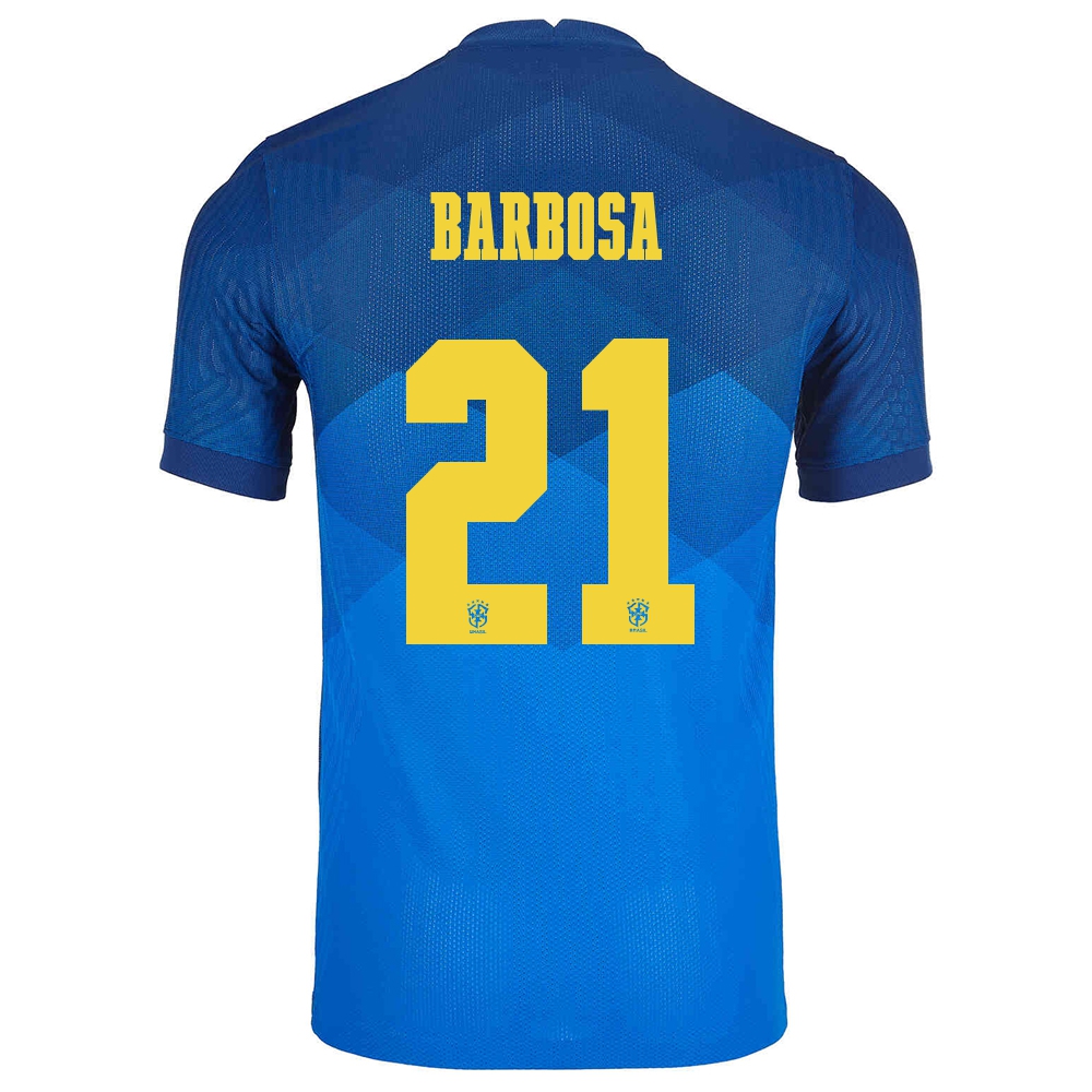 Lapset Brasilian Jalkapallomaajoukkue Gabriel Barbosa #21 Vieraspaita Sininen 2021 Lyhythihainen Paita