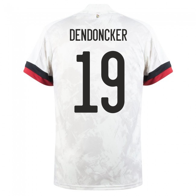 Lapset Belgian Jalkapallomaajoukkue Leander Dendoncker #19 Vieraspaita Valkoinen Musta 2021 Lyhythihainen Paita