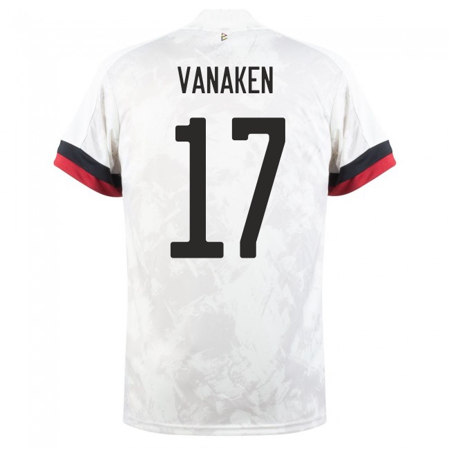 Lapset Belgian Jalkapallomaajoukkue Hans Vanaken #17 Vieraspaita Valkoinen Musta 2021 Lyhythihainen Paita